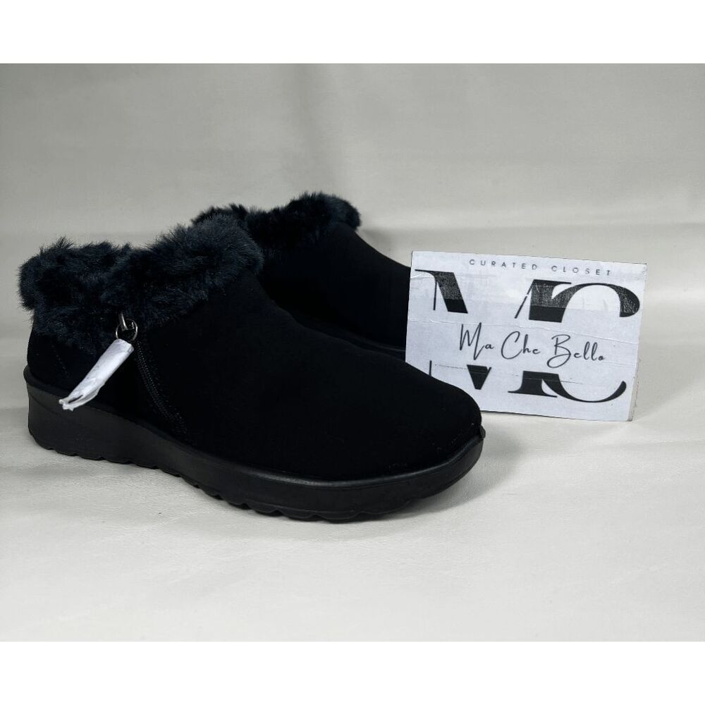 Bzees Women's Genuine Slip-On Ankle Booties - Black 7M